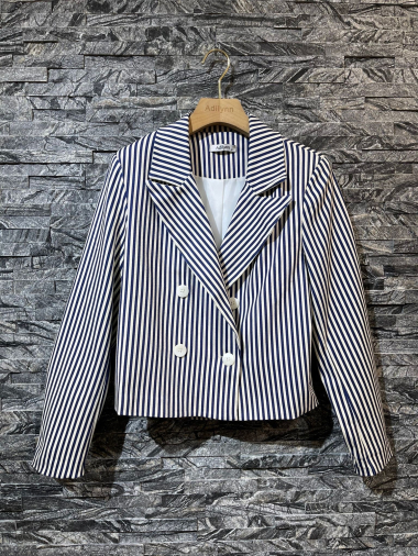 Wholesaler Adilynn - Short striped blazer jacket, button closure