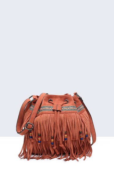 Wholesaler A&E - 28569-BV Bohemian style fringe shoulder bag