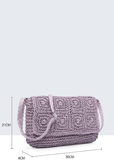 Wholesaler A&E - 8812-BV Crocheted Paper Straw Handbag