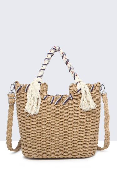 Wholesaler A&E - 8848-BV Crocheted paper straw handbag