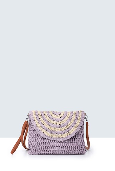 Wholesaler A&E - 8958-BV Crocheted paper straw shoulder bag