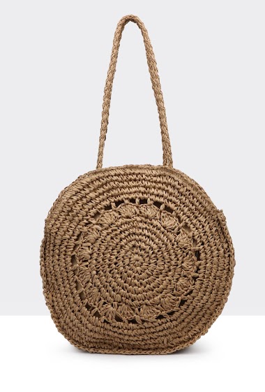 Wholesaler A&E - 8976-23-BV Crocheted Paper Straw Handbag / Beach bag