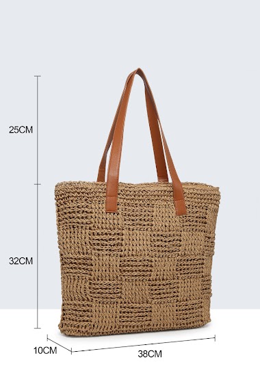 Wholesaler A&E - 9001-BV Crocheted Paper Straw Handbag