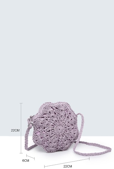 Wholesaler A&E - 9017-BV Crocheted paper straw shoulder bag