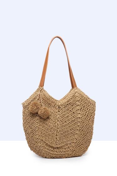 Wholesaler A&E - 9022-BV-VT Crocheted paper straw handbag / Beach bag