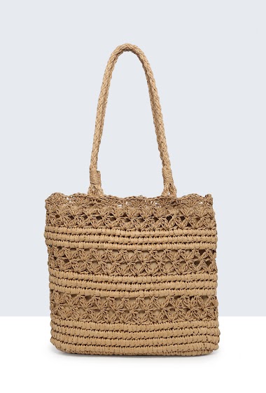 Wholesaler A&E - 9034-BV Crocheted Paper Straw Handbag
