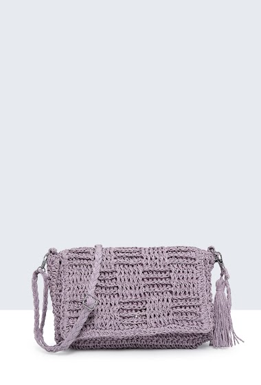 Wholesaler A&E - 9049-BV Crocheted Paper Straw Handbag