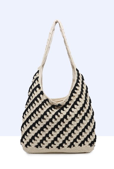 Wholesaler A&E - 9073-BV Handbag in crocheted cotton textile