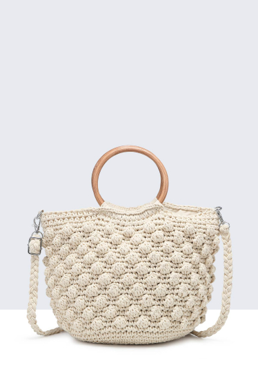 Wholesaler A&E - 9075-BV-24 Handbag made of crocheted wood handle