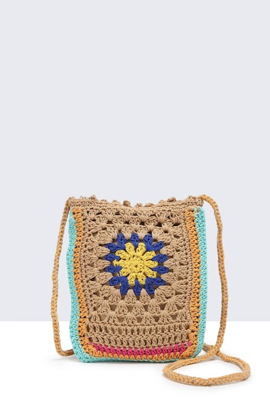 Wholesaler A&E - 9082-BV Shoulder bag made of crocheted textile