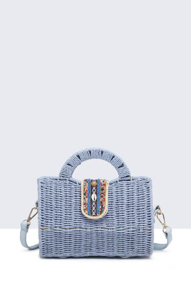 Wholesaler A&E - 9140-BV Paper straw handbag on rigid frame