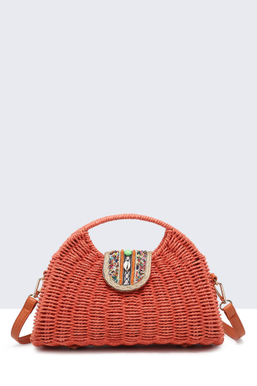 Wholesaler A&E - 9141-BV Paper straw handbag on rigid frame