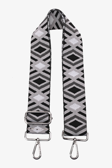 Wholesaler A&E - Adjustable patterned shoulder strap with silver carabiners