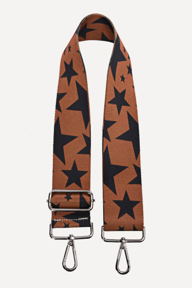 Wholesaler A&E - Adjustable patterned shoulder strap with silver carabiners