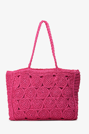 Wholesaler A&E - CL13040 Crocheted Paper Straw Handbag / Beach Bag
