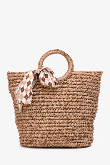 Wholesaler A&E - CL13079 Crocheted Paper Straw Handbag / Beach Bag