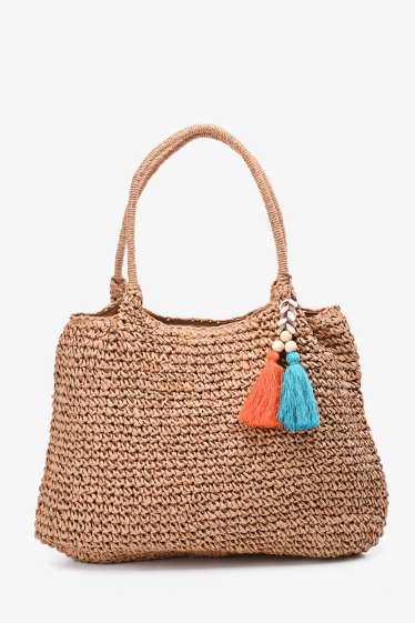 Wholesaler A&E - CL13081 Crocheted paper straw handbag / Beach bag