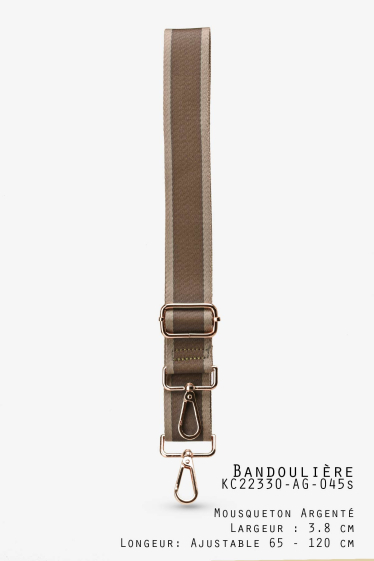 Wholesaler A&E - KC22330-GD-38-045s Adjustable shoulder strap 3.8cm wide with gold carabiners