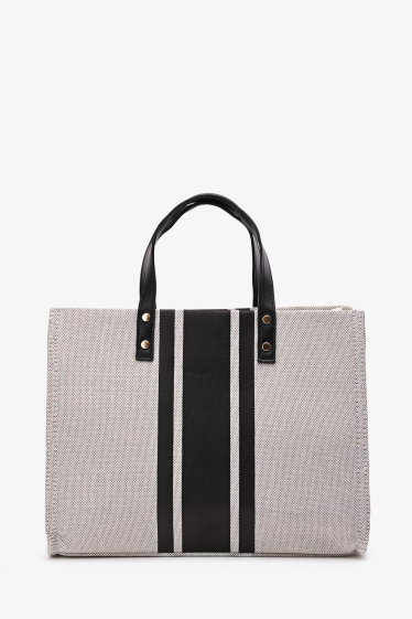 Wholesaler A&E - Striped jute canvas handbag 188-98