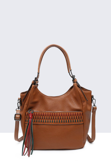 Wholesaler A&E - Grained synthetic handbag with braiding decoration 1305-BV