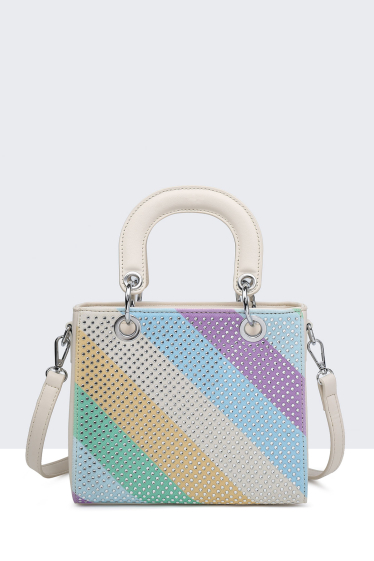Wholesaler A&E - Multicoloured synthetic handbag with rhinestones 11060-BV