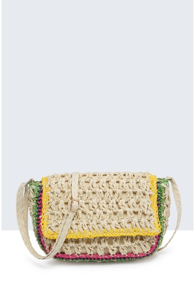 Wholesaler A&E - Crocheted paper straw shoulder bag 8820-BV