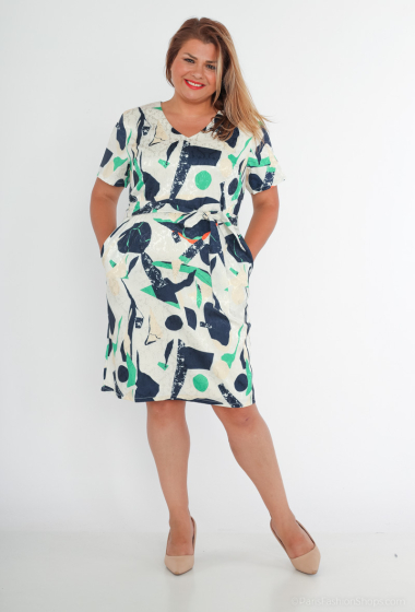 Wholesaler Afinity - Plus size printed shift dress