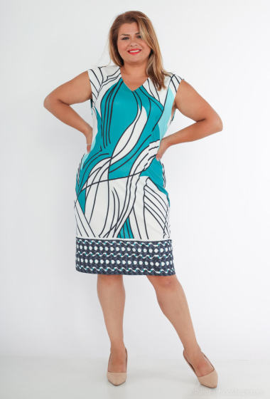 Wholesaler Afinity - Plus size printed shift dress