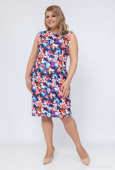 Wholesaler Afinity - Floral print mid-length straight dress