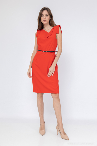 Wholesaler Afinity - Plain mid-length straight dress