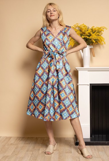Wholesaler Afinity - Diamond-shape printed dress