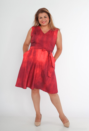 Wholesaler Afinity - Plus Size Printed Skater Dress