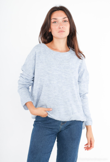 Wholesaler AISABELLE - Lightweight casual round neck sweater with long sleeves