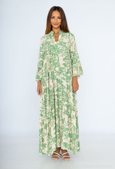 Wholesaler AISABELLE - Floral print floral sleeve dress