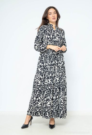 Wholesaler AISABELLE - Long dress with floral pattern