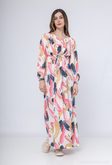 Wholesaler AISABELLE - Long printed dress with sequins