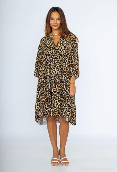 Wholesaler AISABELLE - 3/4 sleeve tunic with leopard print