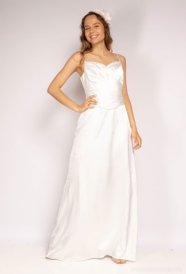 Wholesaler Alice'Desir - Evening dress with draped chest and shawl