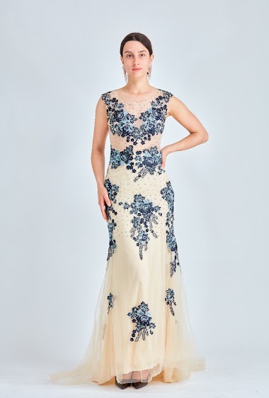 Wholesaler Alice'Desir - Evening dress with lace and strass