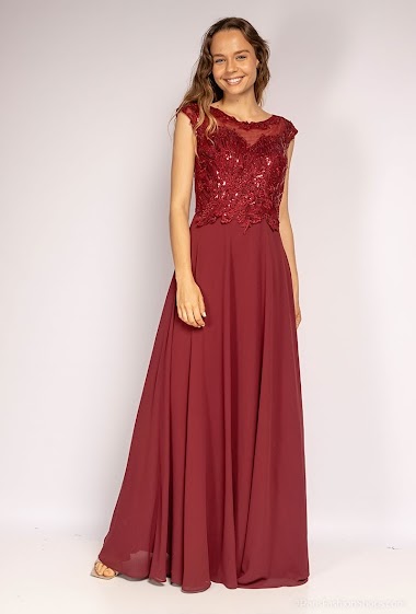 Wholesaler Alice'Desir - Embroidered evening dress with sequins