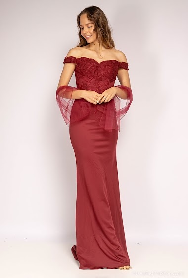 Wholesaler Alice'Desir - Embroidered evening dress with shawl