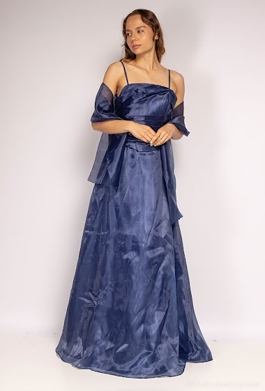 Wholesaler Alice'Desir - Organza evening dress with shawl