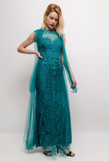 Wholesaler Vera & Justine - Evening dress with lace and strass