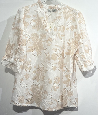 Grossiste BY COCO - Blouse broderie anglaise imprimée