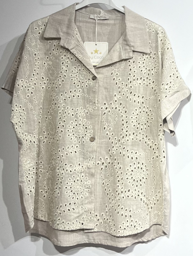 Wholesaler BY COCO - Short English embroidery linen shirt