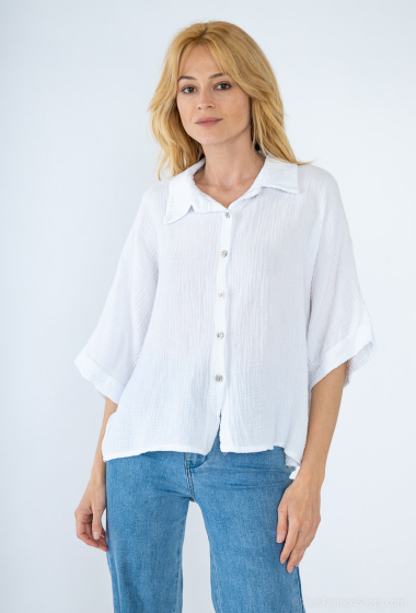 Wholesaler BY COCO - Short cotton gauze shirt with 3/4 sleeves