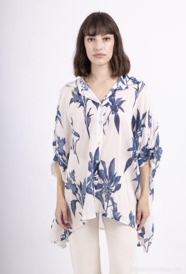 Wholesaler BY COCO - Large printed cotton voile shirt