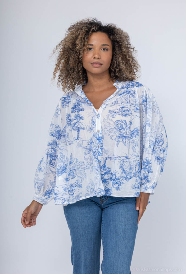 Wholesaler BY COCO - Printed cotton voile shirt