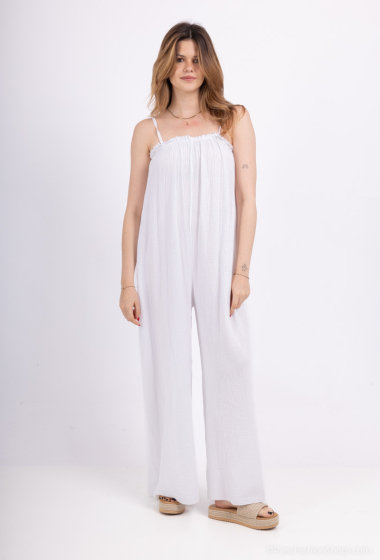 Wholesaler BY COCO - Cotton gauze jumpsuit with adjustable straps and frilly collar