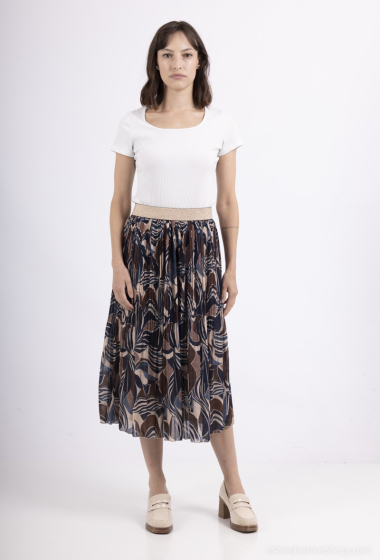 Wholesaler BY COCO - Printed lined pleated skirt